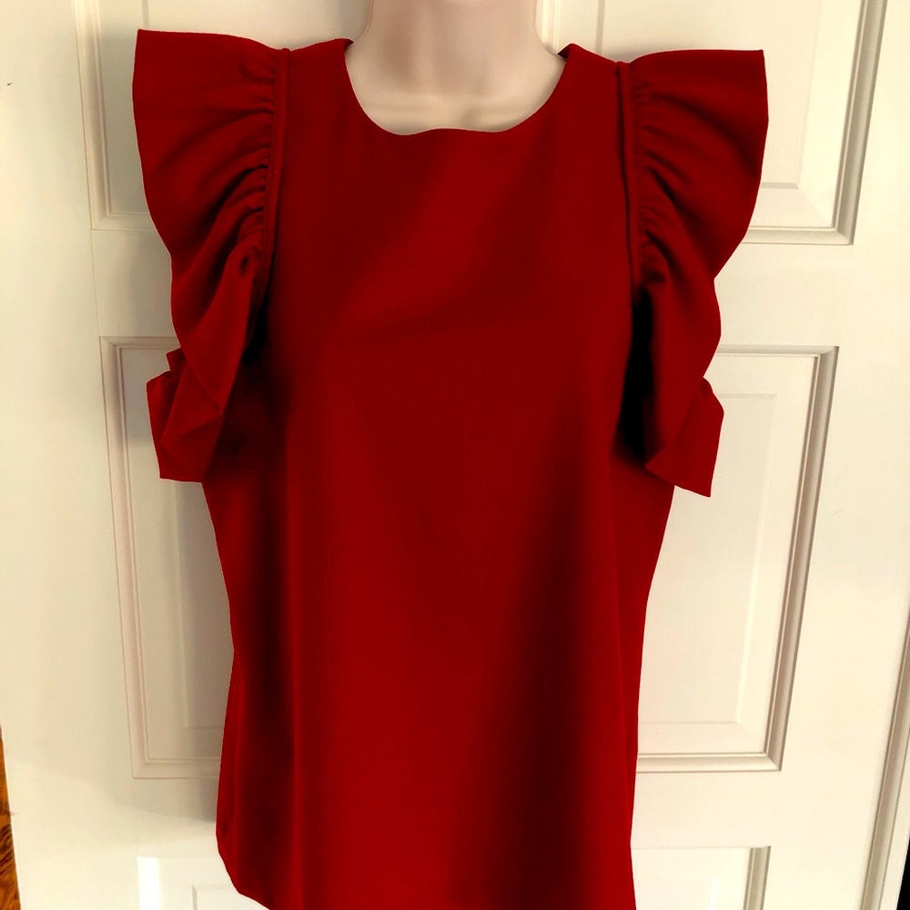 Rachel Zoe ruffled structured top